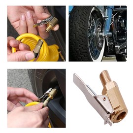 Wxinsheng Car valve lever plug, air chuck, 2 pieces, 8 mm, brass, car valve adapter, tyre inflation nipple, for inflation devices, air pump, compressor, machine