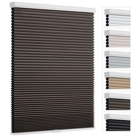 Changshade Cellular Shades Door Window Blinds Cordless Blackout, Honeycomb Blind Accordion Shade Room Darkening Indoor Pleated 1.5" Cell Easy to Install, Shade Size 45" Width×48" Height, Taupe