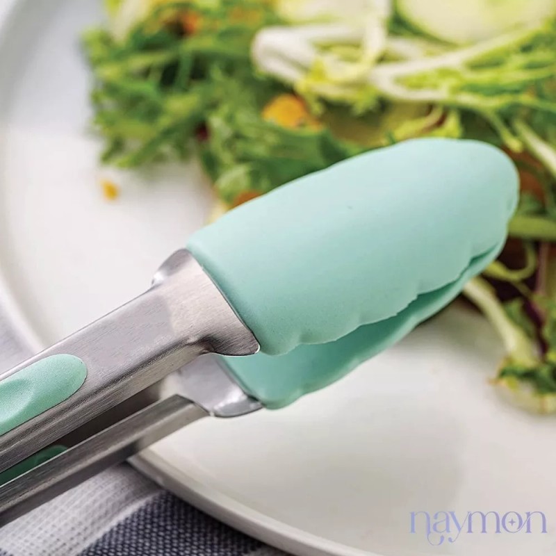 Naymon 3pz Pinzas Tenaza Utensilio Cocina Silicon Acero Inoxidable