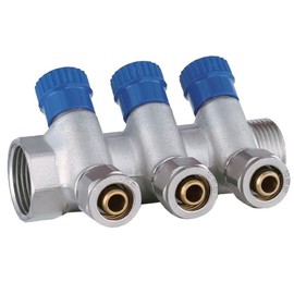 AQUA HEATING Cold Water Distributor Water Distributor Cold Water Drinking Water Heating Industrial Water Connection Distributor 1 Inch x 16 mm PEX 3 Circles