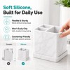 Silicone Toothbrush Holders for Bathrooms, 3 Slots Unbreakable Marble Countertop
