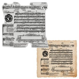 ALIBBON Music Notes Background Clear Stamps for Card Making, Melody Stamps for Crafts and Photo Album Decorations, Music Song Transparent Silicone Clear Rubber Stamps for Crafting and DIY Scrapbooking