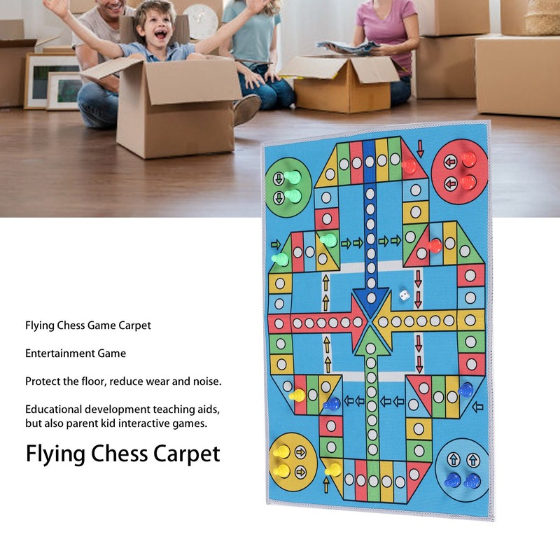 Flying Chess Game Carpet Flying Chess Playmat Family Interactive Toy