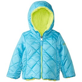 Pacific Trail Kids Baby Girls' Quilted Jacket Reversible To Berber, Blue Atoll, 24 Months