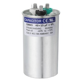 PATIKIL CBB65 Capacitor, 40+15uF 370-440 VAC 50/60Hz Aluminium CBB65 Air Conditioner Motor Starting Round Capacitor for HVAC Systems, Air Conditioner, Heat Pump