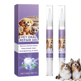 Pack of 4 Pet Oral Repair Gel Pet Tooth Cleaning Pen, 3 ml Pet Oral Repair, Relieves Bad Breath and Fights Tartar to Improve for Oral Care of Pets