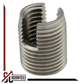 Threaded inserts (self-tapping) with cutting slot – M8 – (5 pieces) – made of stainless steel A1 (VA) – NIRO – SC9058 | SC-Normteile®