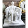 Ebros Gift Seated Abraham Lincoln Figurine in White Resin Finish