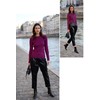 v28 Women Crew Neck Knit Stretchable Elasticity Long Sleeve Sweater