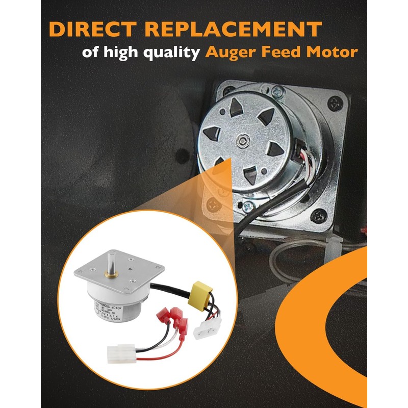 2.4RPM 120V Auger Feed Motor Fits Quadrafire Castile/CB1200/Mt Vernon