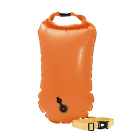 IKOPFLN 15L Swim Buoy with Waterproof Storage Bag, 2-in-1 Floating Swim Buoy with Adjustable Strap, Ideal for Open Water Swimming, Triathlon, Beach, Surfing, Kayaking, Snorkeling