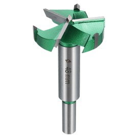 sourcing map Forstner Drill Bit 1-7/8" (48mm) Carbide Upgraded 3 Flutes Wood Hinge Drill Bits Opener Cutter for Hole Drilling Woodworking, Green