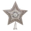 Kurt Adler Star Treetop with Ivory Pearls and Platinum Glass