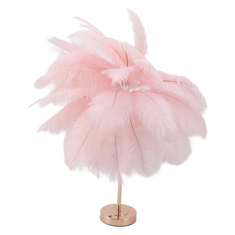 Decorative Table Lamp 30PCS Feathers USB Rechargeable Light Touch Control