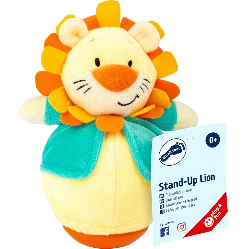 Small Foot 11426 Roly-Poly Lion, a Fun Stand-up Plush Animal