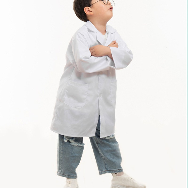 Children Laboratory Coats Turn Down Collar Adjustable Realistic Role Play