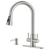DAYONE 2 Handle Kitchen Faucet with Soap Dispenser, Two-Handle Kitchen