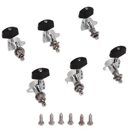6 Pcs Guitar Tuning Pegs 3L3R Metal Body Black Wood Handle Beautiful Replacement Acoustic Guitar Locking Tuners