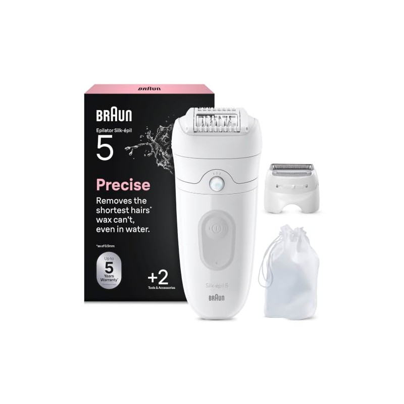 Braun SE5041 Silk Epil 5 Women's Hair Removal Epilator, White