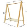 Morimoe Garment Rack with Bottom Storage Shelf, Pine Wood, Dress