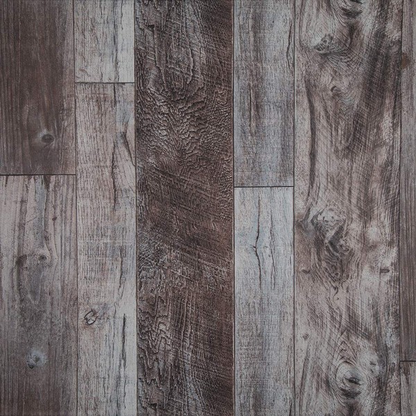 Decoroom 17.71''×236.2'' Gray Faux Distressed Wooded Grain Wallpaper Peel and