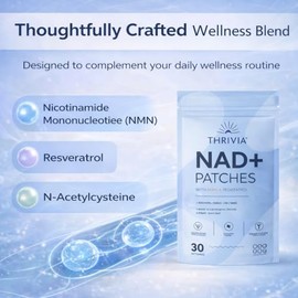 Parches suplementarios Thrivia NAD+ con NMN y resveratrol para mujeres y hombres (30 unidades)