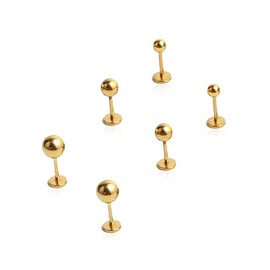 Kstudent 3 Pairs Titanium Earrings Studs, Hypoallergenic Stud Earrings for Women Girls Men