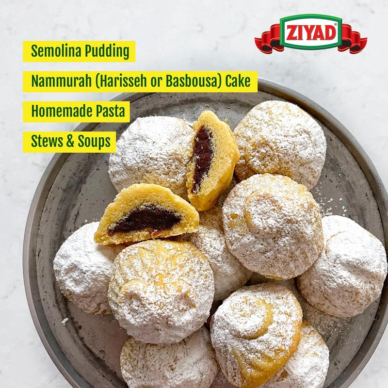 Ziyad Semolina Wheat, Smeed, Semolina Flour, Perfect for Stews, Soups,