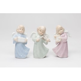 Cosmos Gifts Fine Porcelain Inspirational Heavenly Harmony Angels Playing Musical Instruments Figurines, 3 in