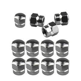 12Pcs Car Tire Valve Stem Caps, Aluminum Alloy Heavy Duty Stem Covers in Hexagon Shape, Dust Proof Corrosion Resistant Tire Valve Cap Set, Car Exterior Accessories for Motorcycles Bikes (Gray)