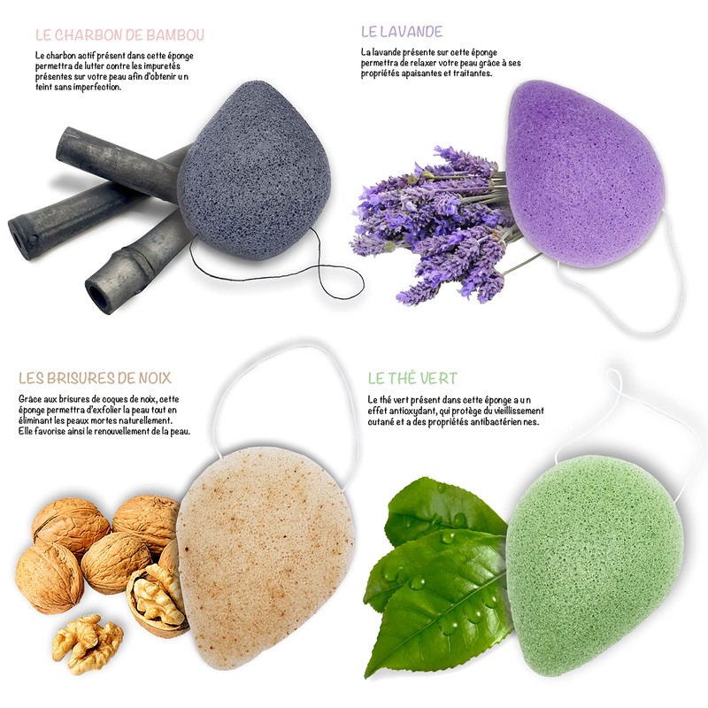 Konjac Organic Exfoliating Sponge by Breaking Nut Shells for the