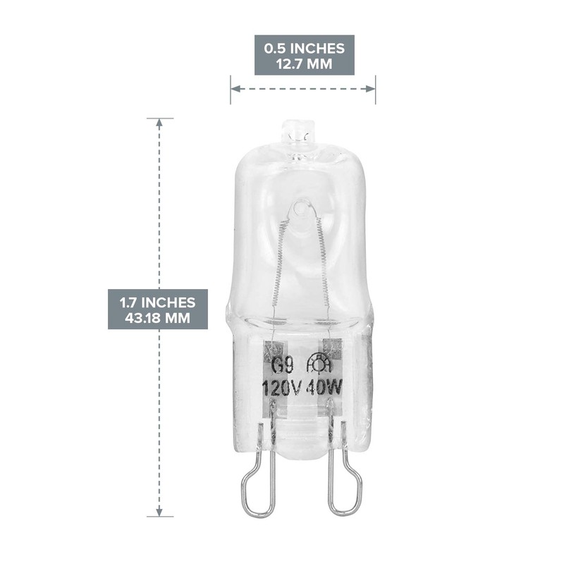 10 Pack Crystal Clear Lense 40W Q40/G9/CL/120V G9 JCD 40