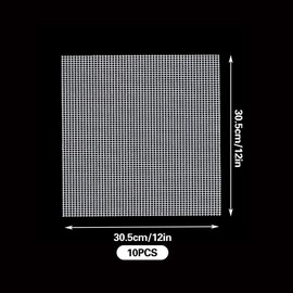 10 Sheets 12'' x 12'' Mosaic Mesh for Mounted Tile Fiberglass Mesh Backing, (Non Sticky)