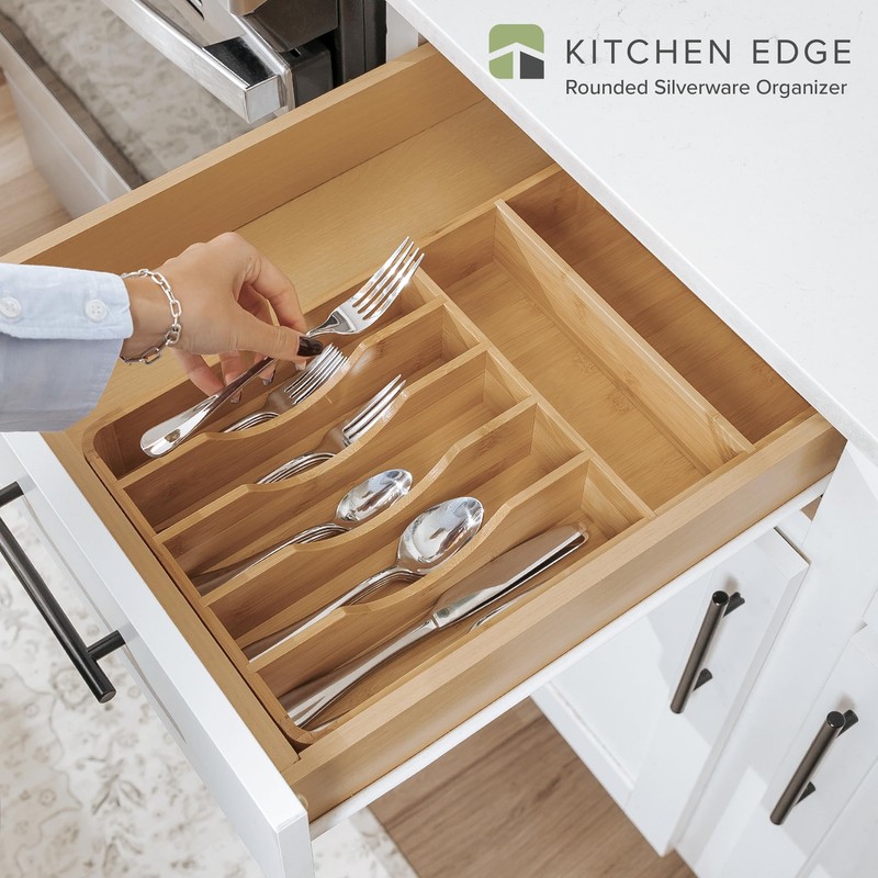 KitchenEdge Silverware Organizer - Cutlery, Flatware, and Utensil Holder for