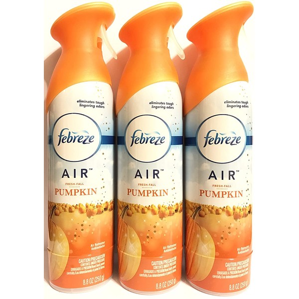 Febreze Air - Air Freshener Spray - Limited Edition - Winter Collection 2017 - Fresh-Fall Pumpkin - Net Wt. 8.8 OZ (250 g) Per Bottle - Pack of 3 Bottles