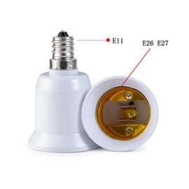 E11 to E26/E27 Male E11 Female E26/E27 Light Sockets, Light Bulb Socket, Light Socket Adapter, Bulb Base Adapter Converter (Pack of 5)