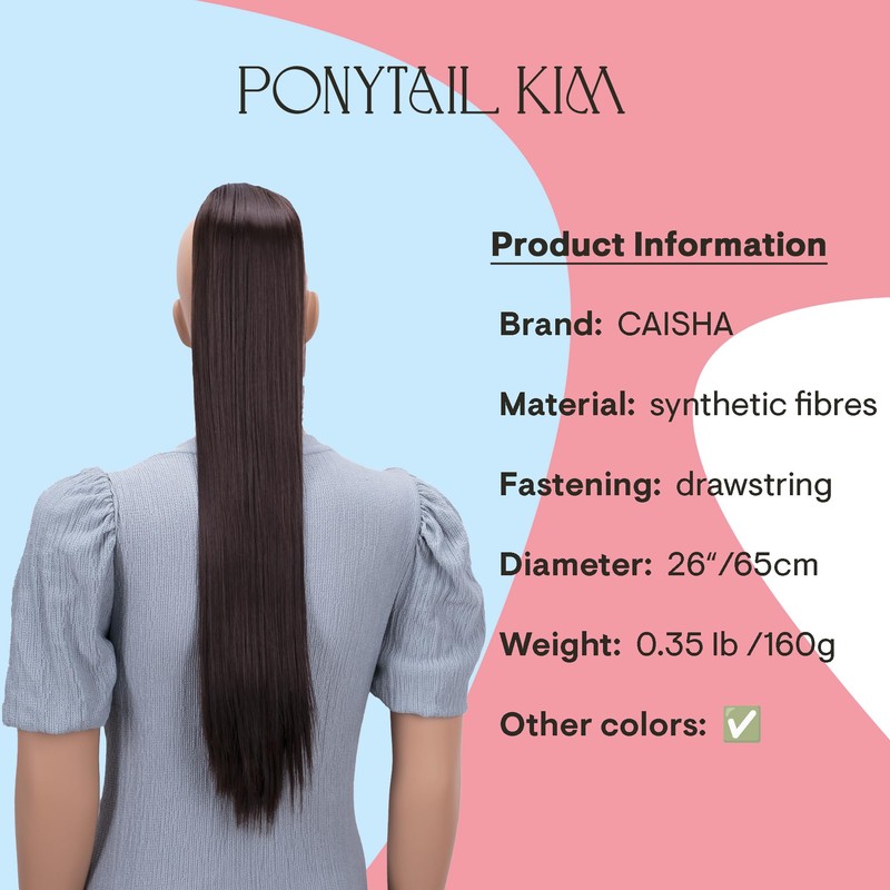 Prettyshop 65 cm Ponytail Hair Extension, Straight