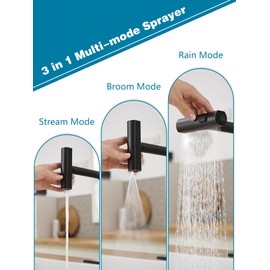 Kitchen Faucets with Pull Down Sprayer,Waterfall Kitchen Sink Faucet,Commercial Utility Stainless Steel Kitchen Faucets,Single Handle Kitchen Sink Faucet with Pull Down Sprayer for 3 Function,ORB