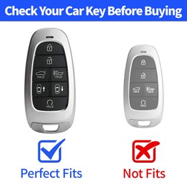 Teenpull for Hyundai Key Fob Cover 7 Button with Leather Keychain Soft TPU 360 Degree Protection Car Key Case Shell Holder Fits for 2024 2023 2022 2021 2020 Hyundai Sonata Santa fe Tucson (Rose Gold)