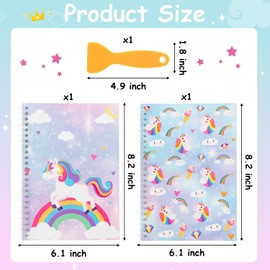 BeYumi 2Pcs Unicorn Sticker Book Collecting Album with a Plastic Spatula Reusable Sticker Organizer Storage Book Sticker Collection Accessories Activity Sticker Album for Collecting Sticker Label