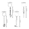 Yilceemy Pack of 4 Carpenter's Tool Keyrings, Key Chains, Wrench