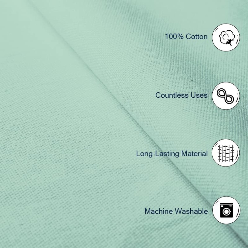 Encasa Cotton Hemstitch Design Placemats (Set of 6) - Mint