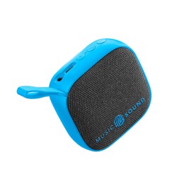 Music Sound - MINI - Bluetooth Speaker - 3 Watt Power - 4 Hours Playtime - Compact and Portable - Soft and Colorful Fabric Surfaces - Blue