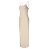GloryStar Women Sleeveless Spaghetti Strap Cami Maxi Slip Dress Long-Nude