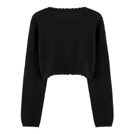 BlackButterfly Girls Long Sleeve Knitted Childrens Kids Bolero Shrug (Black, 13-14 Years)