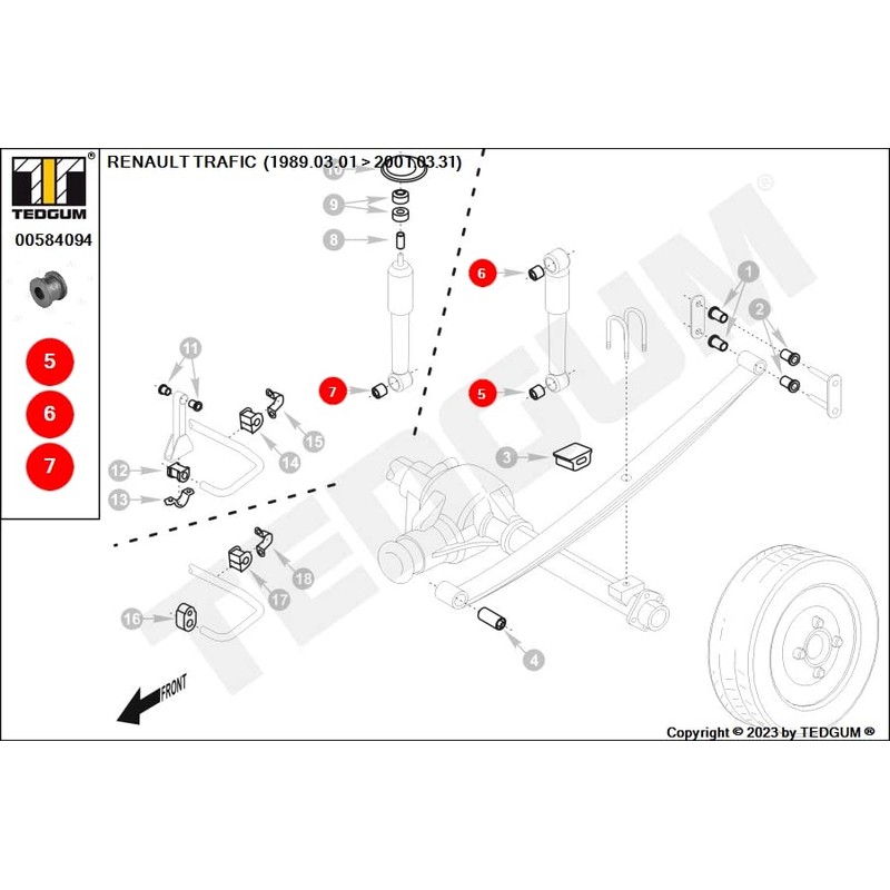 TEDGUM 00584094 REAR SHOCK ABSORBER BUSHING