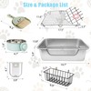 Volope Stainless Steel Rabbit Litter Box with Hay Feeder Set