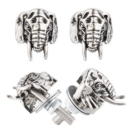 Temzzer Anti-Theft License Plate Screws Motorcycle License Frame Bolts Nuts Unique Car Plate Screws Bolts for Most Vehicle Motorcycle 4 Pcs (Silver 1)