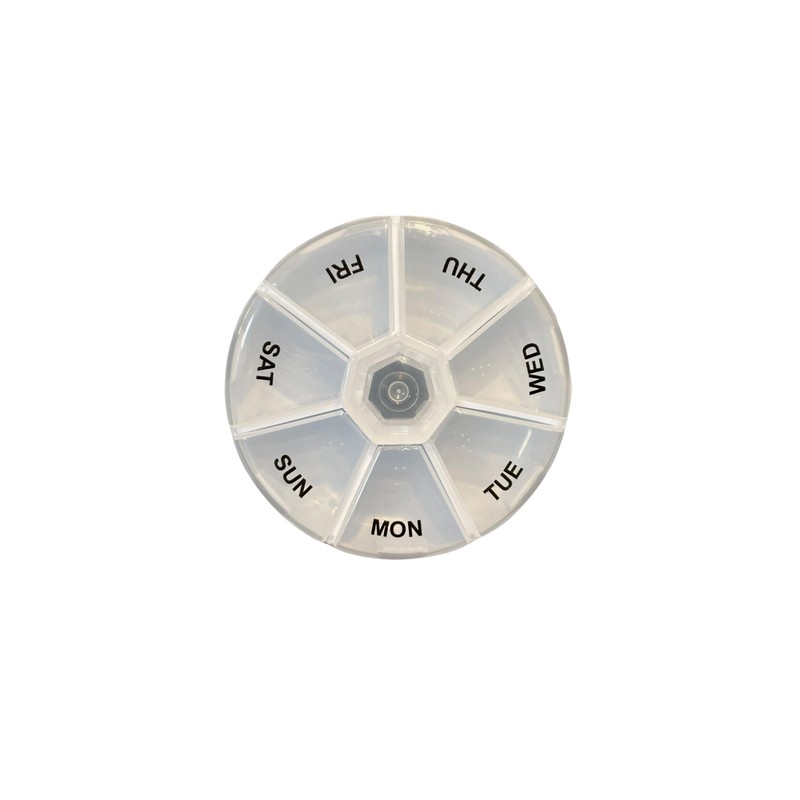 Weekly Pill Box 7 Days Medication Organizer, Clear Plastic Easy