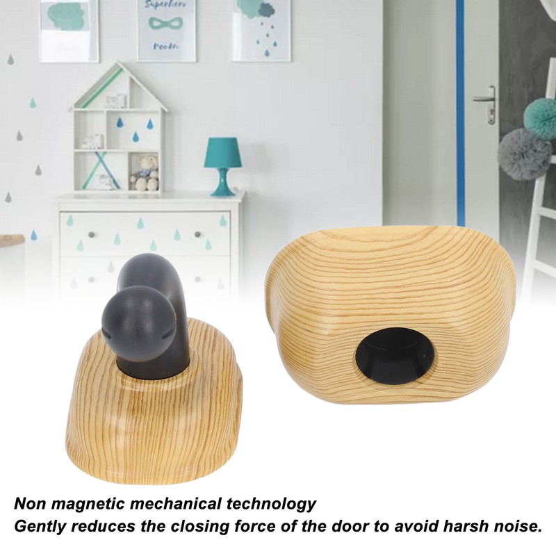 Door Stopper Non Magnetic No Drilling Windproof Wood Grain Invisible